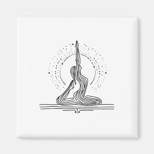 Imã Design de Arte de Linha Minimalista de Yoga-flow