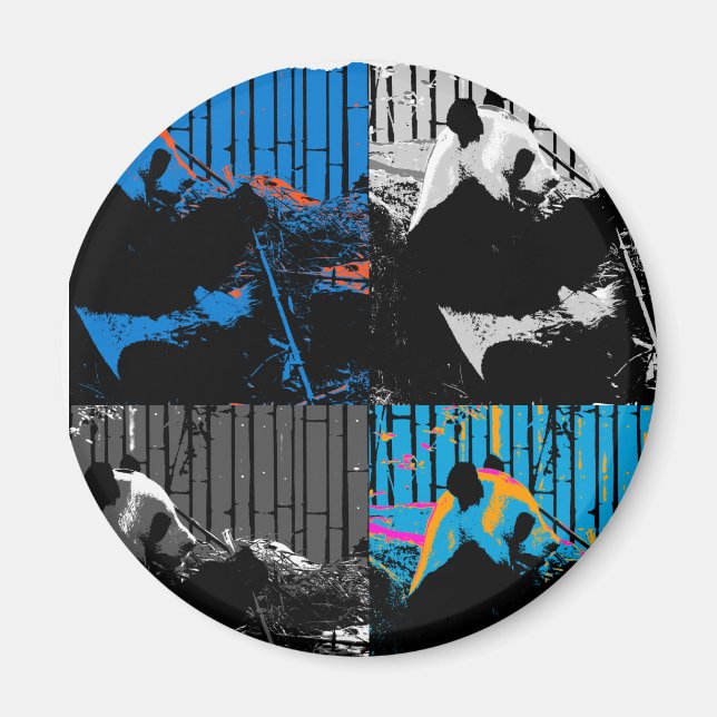 Imã Design de Arte Moderna Multipainel do Urso Panda (Frente)