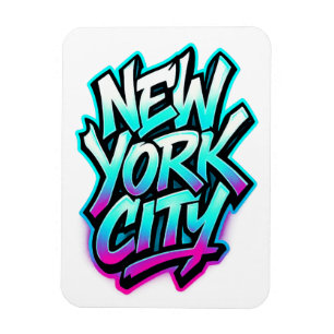 Ímã Design de Arte Nova Iorque Neon Grafite