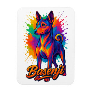 Ímã Design de Arte Pop Vibrante de Basenji