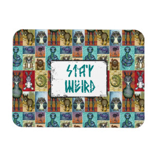 Ímã Design de Arte Popular de Colagem Animal Bonita Fi