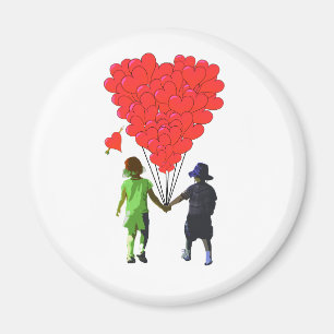 Imã Design de balão de coração romântico infantil