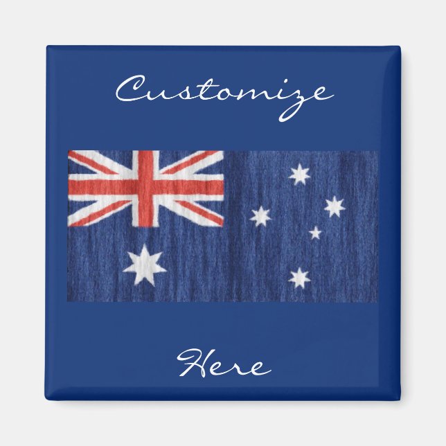 Imã design de bandeira australiana azul Thunder_Cove (Frente)