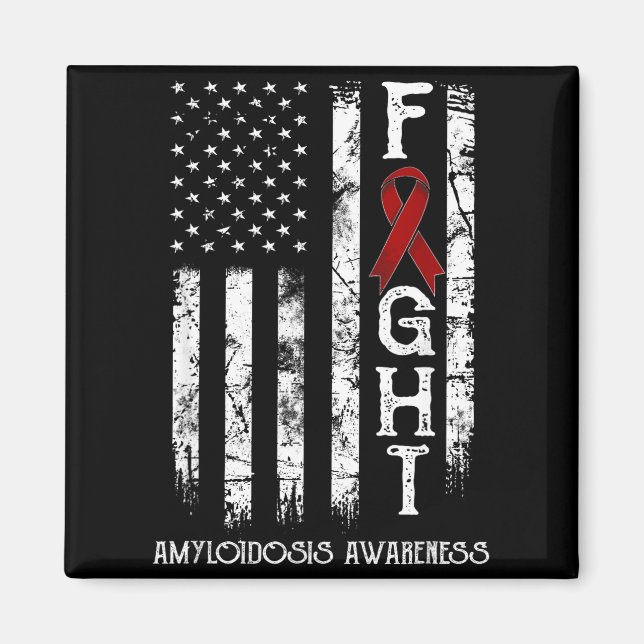 Imã Design de bandeira dos EUA guerreiro da amiloidose (Frente)