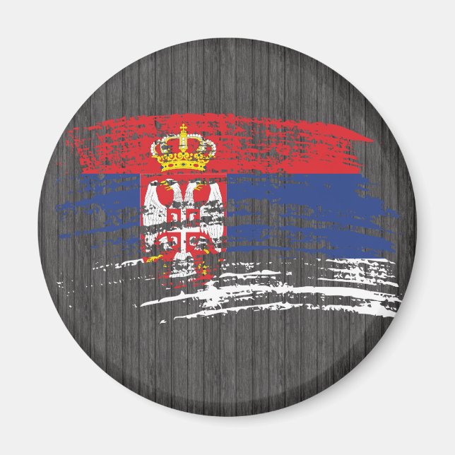 Imã design de bandeira sérvia legal (Frente)