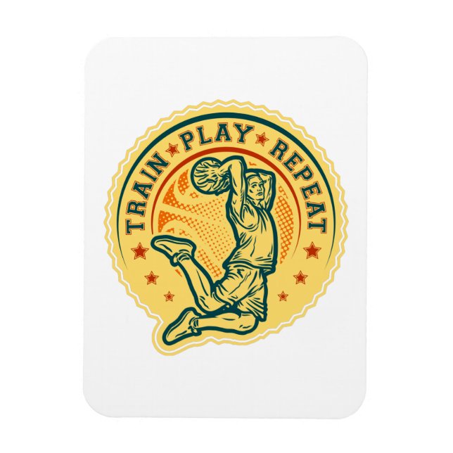 Ímã Design de basquetebol Slam Dunk Vintage (Vertical)
