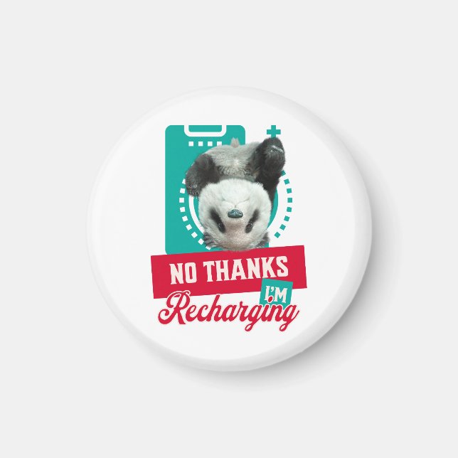 Imã Design de Bateria Social de Panda com Burnout Intr (Frente)
