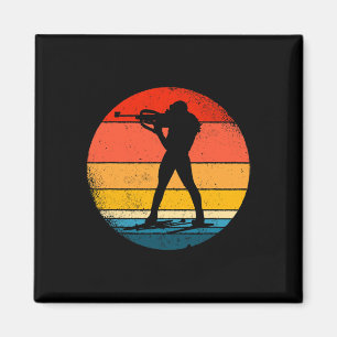 Imã Design de Biatlo Retro Biatlo Biathle de Esqui Cru
