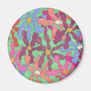 Imã Design de Boho do Padrão do Flor Retroativo