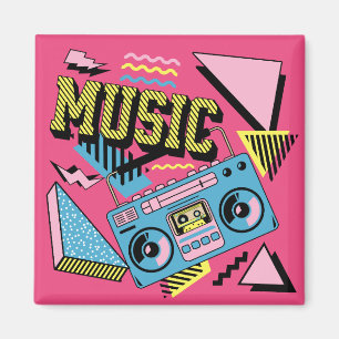 Imã Design de boombox de música com estilo retro