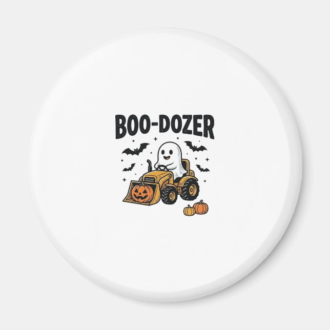 Imã Design de Bulldozer Fantasma de Halloween Boo-Doze (Frente)