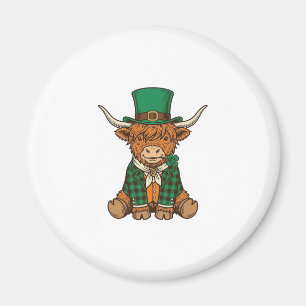 Imã Design de Camisa Vintage Trevo Irlandês Vaca Highl