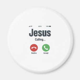 Imã Design de Camiseta Cristã Jesus Chamando Tela de T