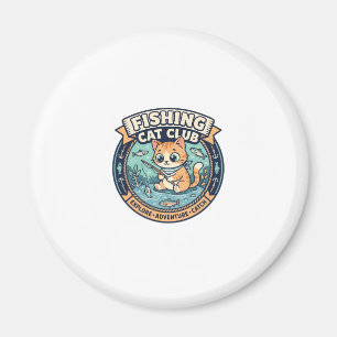 Imã Design de camiseta de gato pescador fofo - Gato Pe