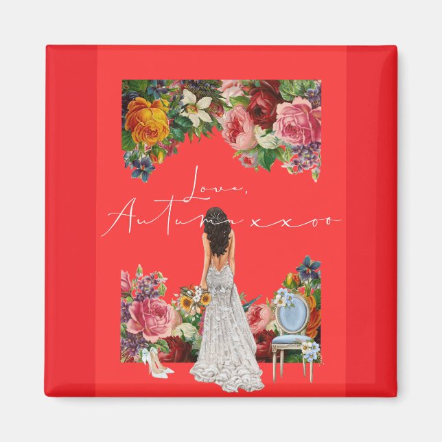 Imã Design de Carta de Amor - Amor, Outono xxoo (Frente)