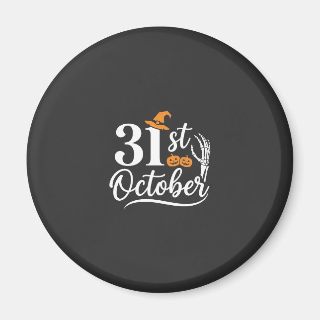 Imã Design de Chapéu de Bruxa de Abóbora de Halloween  (Frente)