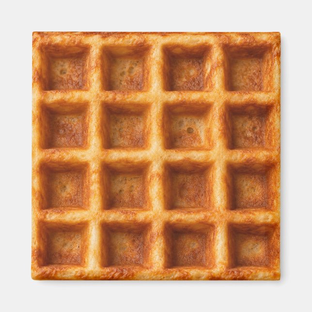 Imã Design de Comida de Waffle Quadrado Torrado Realis (Frente)