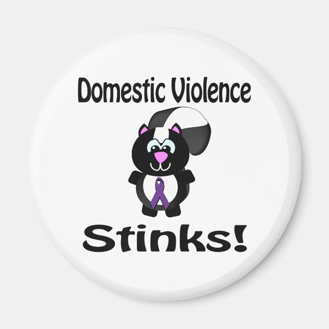 Imã Design de conscientização sobre gambá que a violên (Frente)