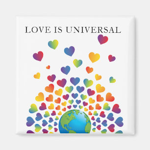 Imã Design de Coração Arco-Íris Colorido Minimalista E