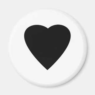Imã Design de Coração de Amor Negro e Branco.