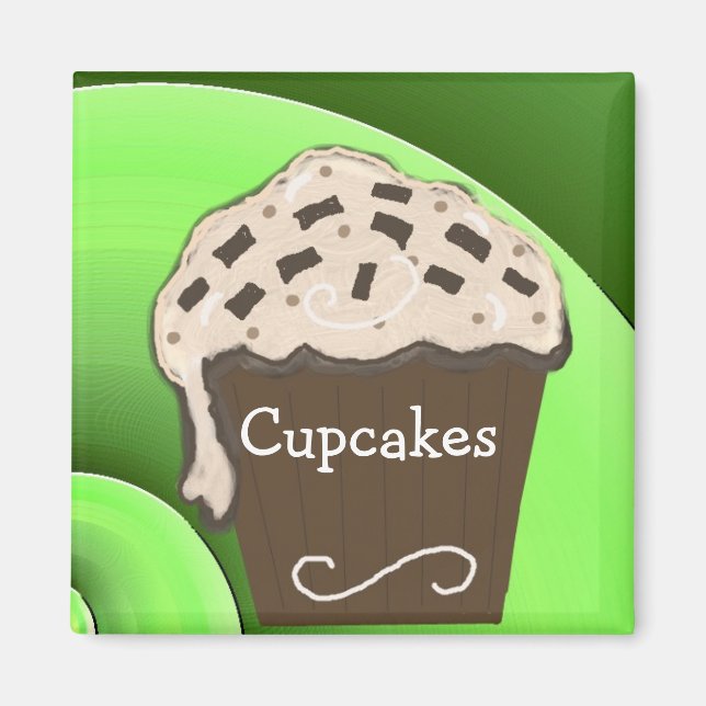 Imã Design de Cupcake Fofo (Frente)