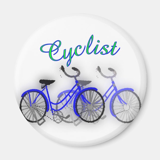 Imã Design de desenho de aquarela (Bicicleta de 1950) (Frente)