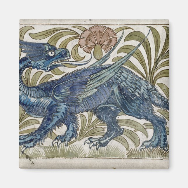 Imã design de 'Dragão' para um azulejo (c/c no papel) (Frente)
