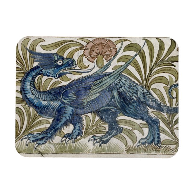 Ímã design de 'Dragão' para um azulejo (c/c no papel) (Horizontal)