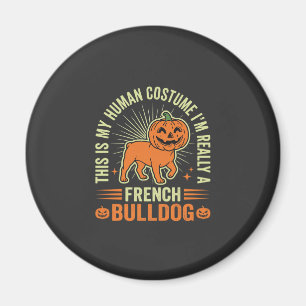 Imã Design de Fantasia Humana Engraçada de Bulldog Fra