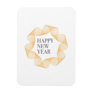 Ímã design de "Feliz ano novo" elegante e simples