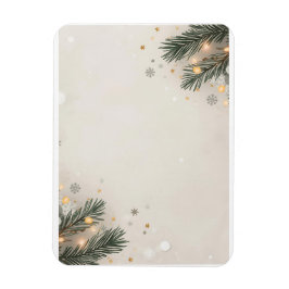 Ímã Design de Férias de Floco de Neve e Pinheiro Aconc