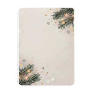 Ímã Design de Férias de Floco de Neve e Pinheiro Aconc