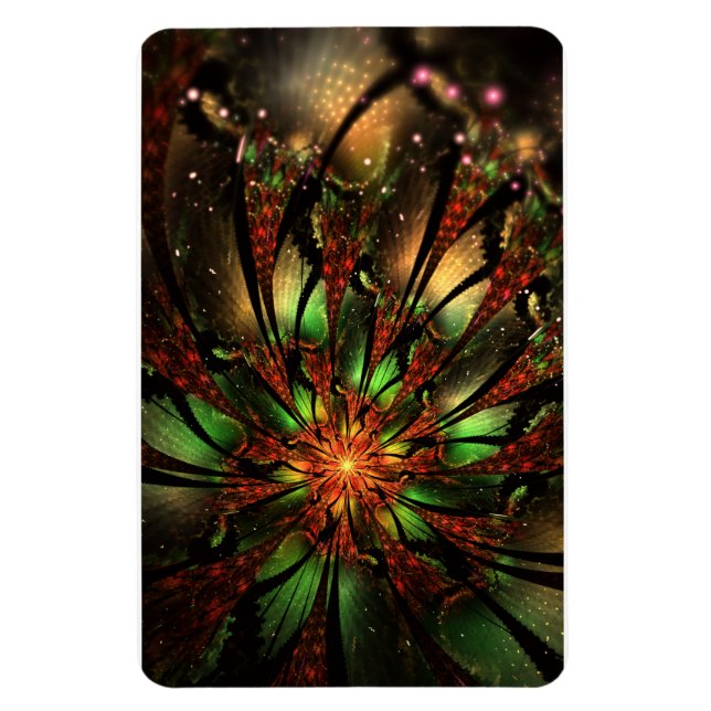 Ímã design de flor fractal abstrato.  (Vertical)