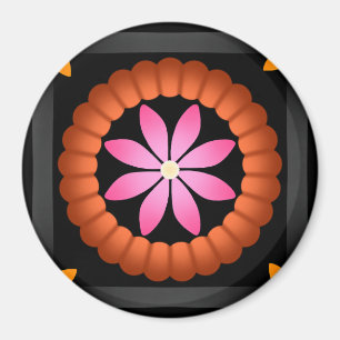 Imã Design de Flor Moderno sobre fundo preto