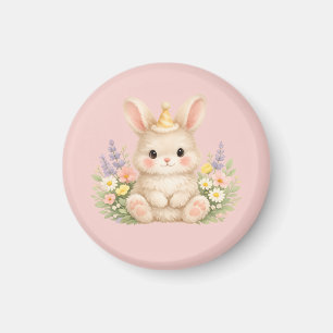 Imã Design de Flor Silvestre de Coelho Fofo para Jardi