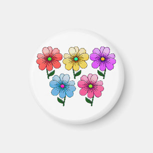 Imã design de flores de 5 cores