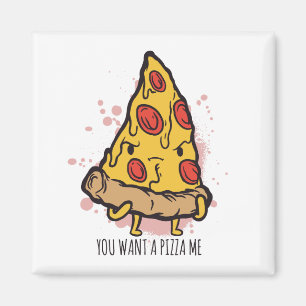 Imã Design de frase engraçada de pedaço de pizza para