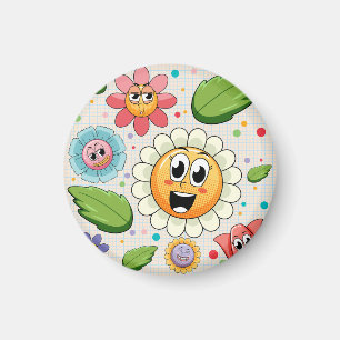 Imã Design de fundo contínuo com flores coloridas