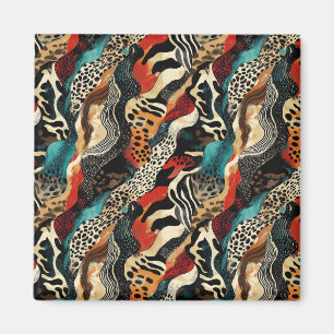 Imã Design de Fusão de Impressão Animal Elegante