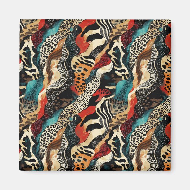 Imã Design de Fusão de Impressão Animal Elegante (Frente)