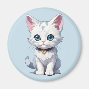 Imã Design de Gato Branco encantador