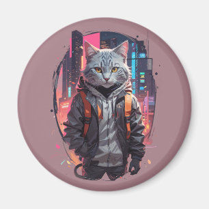 Imã Design de Gato de Rua Urbano