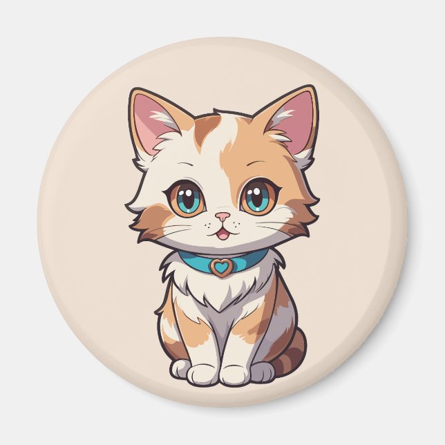 Imã Design de Gato Encantadoramente Bonito (Frente)