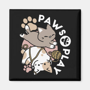 Imã Design de Gatos Fofos e Divertidos – Patas e Brinc