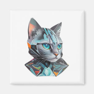 Imã Design de Gatos Futuros Geométricos