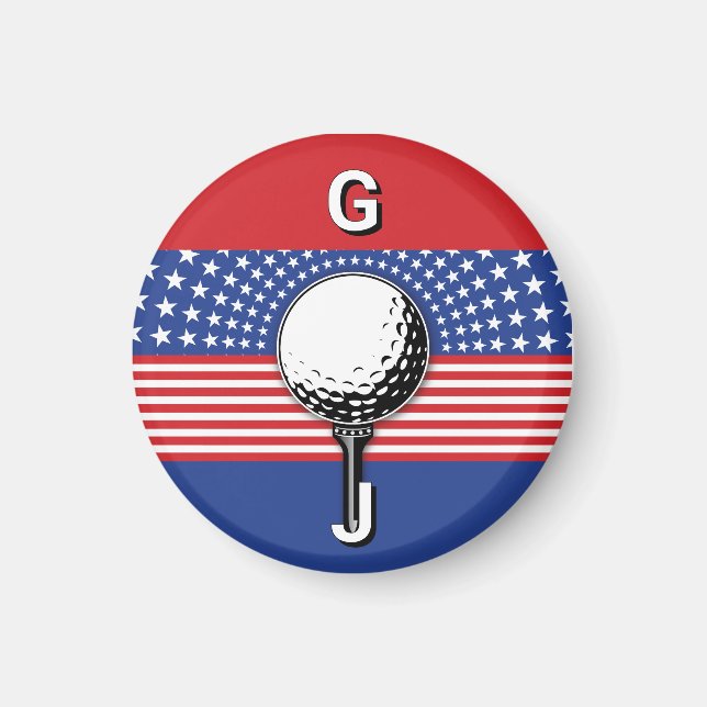 Imã Design de Golfe Patriótico dos Estados Unidos (Frente)