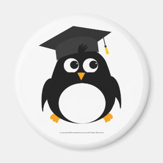 Imã Design de Graduação de Pinguim - Magnet Redondo