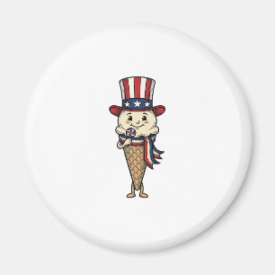 Imã Design de Gravura Vintage de Cone de Sorvete Patri