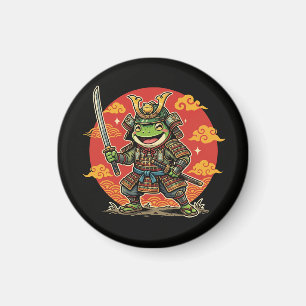 Imã Design de Guerreiro Animal Cartoon Samurai Sapo Fo