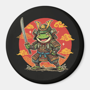 Imã Design de Guerreiro Animal Cartoon Samurai Sapo Fo
